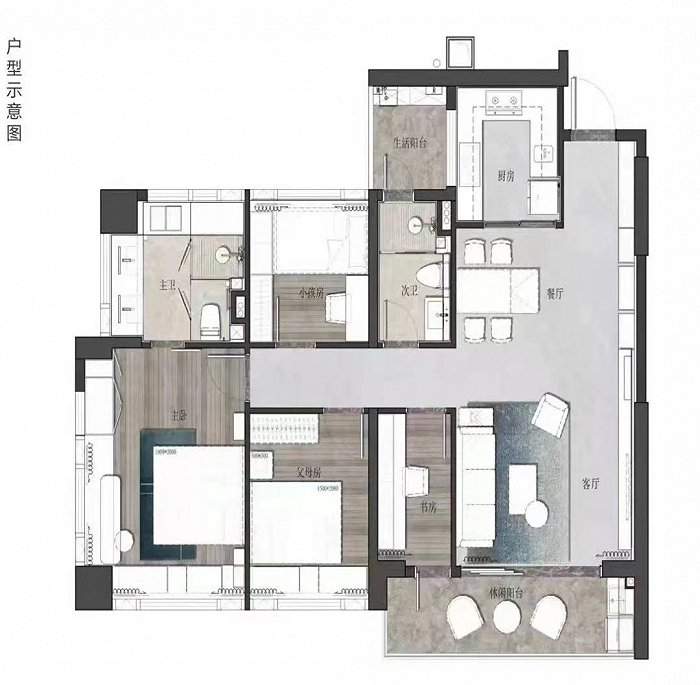121平户型 图片来源：家在论坛