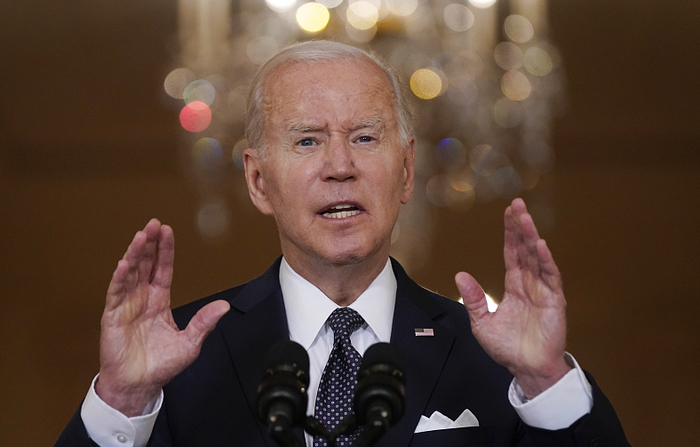 　美国总统拜登在白宫发表全国讲话