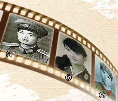 图①至图⑥依次为：钟耀光、钟积寿、钟积南、钟耀光妹夫甘展昆、钟善梅、钟耀光女婿谢盛荣。