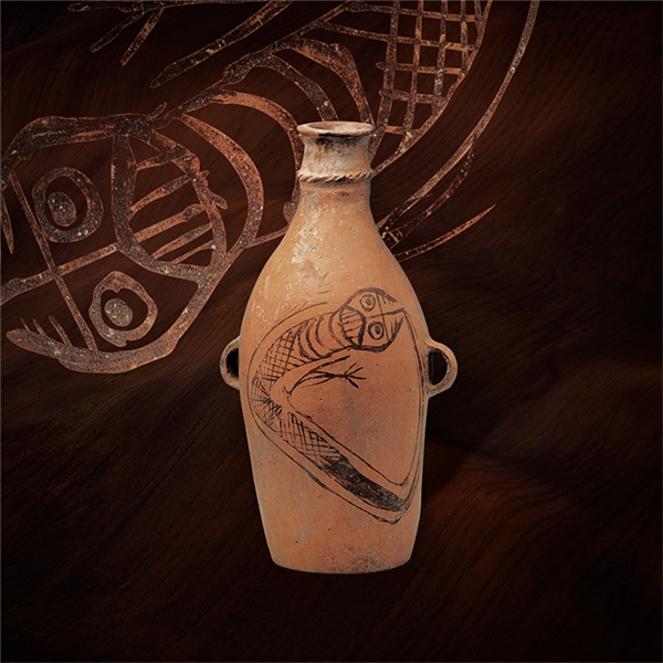 　　“双耳鲵鱼纹彩陶瓶”数字藏品