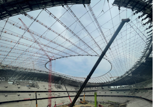 （西安国际足球中心索网提升张拉）