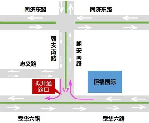 朝安南路-季华六路交通示意图