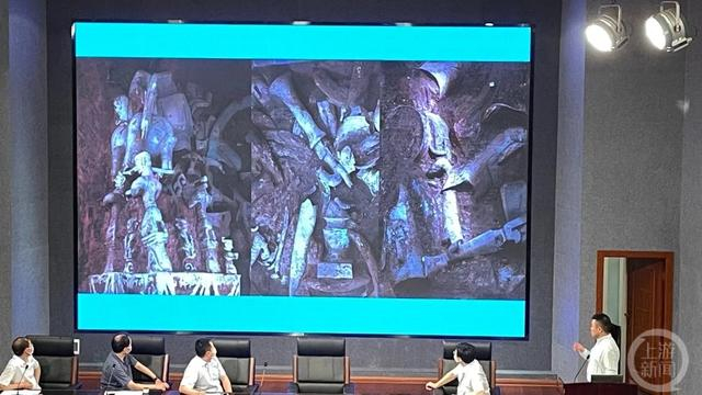 ▲6月13日，专家介绍此次考古新成果。摄影/上游新闻记者 胡磊