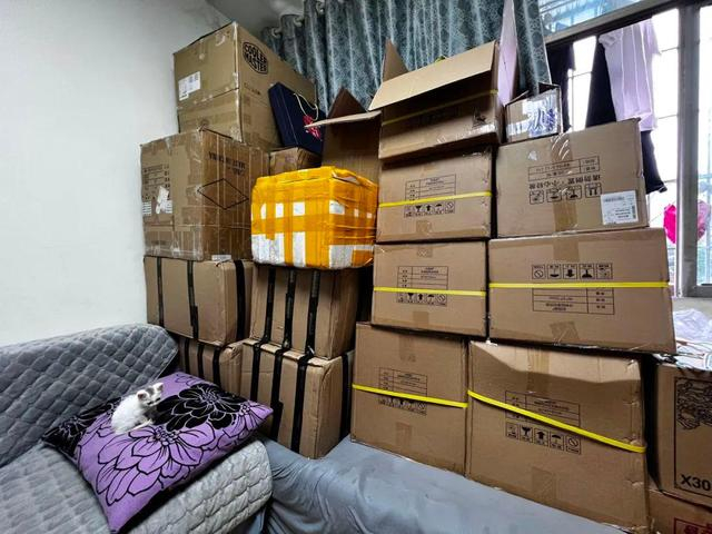 5月29日，阿玖办公室里堆着各类“假货”。新京报记者 杨雪 摄