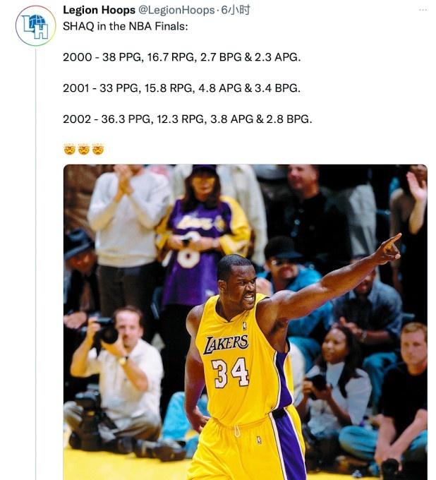 Legion Hoops on X: SHAQ in the NBA Finals: 2000 - 38 PPG, 16.7