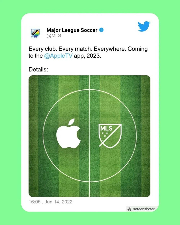 MLS在推特上官宣双方的合作