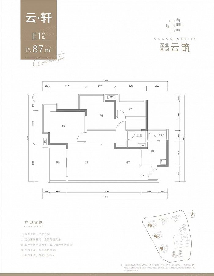 深业云筑户型图 图片来源：项目官方