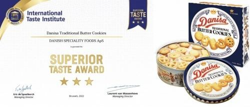 　　图：Danisa皇冠丹麦曲奇荣获2022年ITI证书美味奖3星奖章