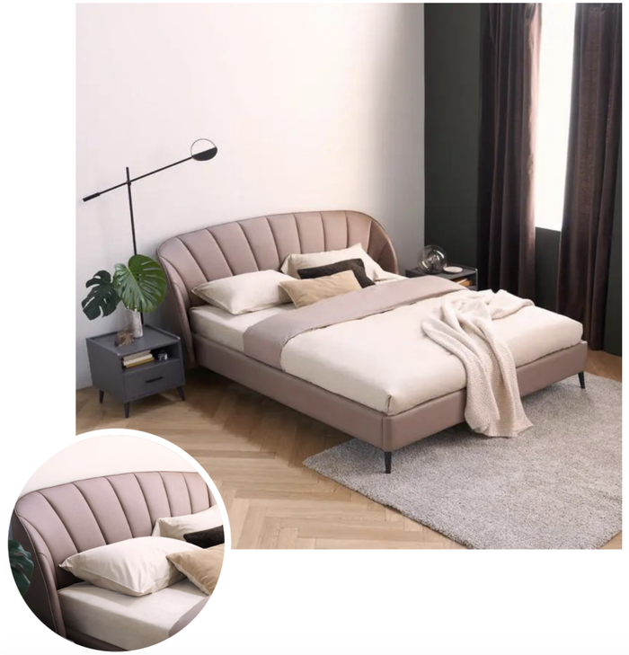 　　●贝壳科技皮软床-缱绻沙滩棕 1.5米