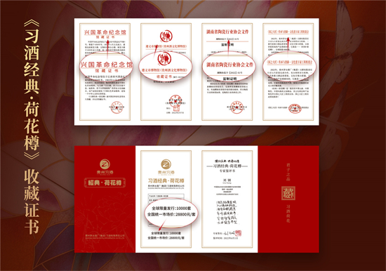 　　贵州习酒·经典·荷花樽收藏证书