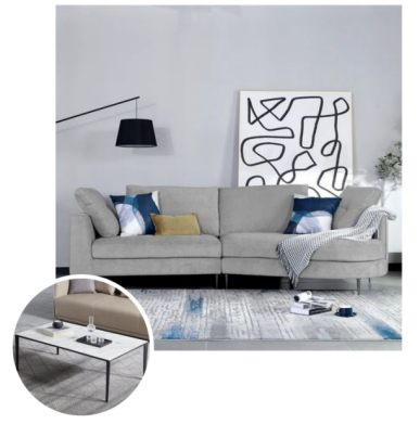 　　● 静谧组合三人沙发+ICON大理石茶几