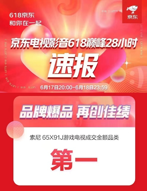 　　来源于JD 618战报信息