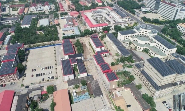 大港油田中心区屋顶光伏发电项目空中鸟瞰图