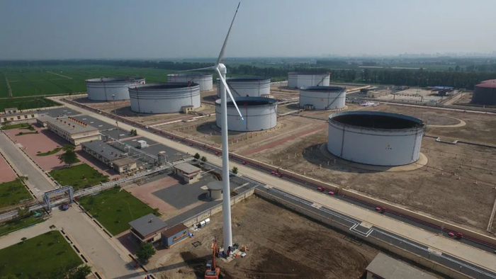 辽河油田油气集输公司坨子里输油站风力发电现场