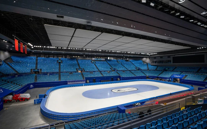 为了改善观赛体验，首都体育馆场地座席有所缩减。  新京报记者 陶冉 摄