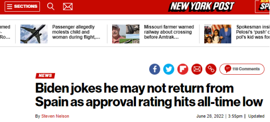 美国《纽约邮报》报道截图