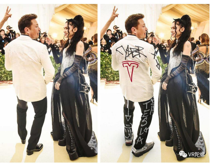 实际效果vs马斯克推特照片（图源：Met Gala、RTFKT）