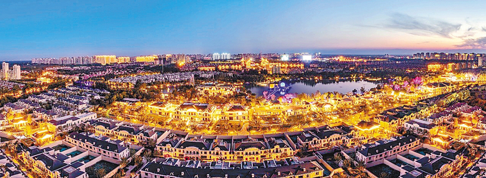     固安县城夜景。河北日报通讯员 门丛硕摄