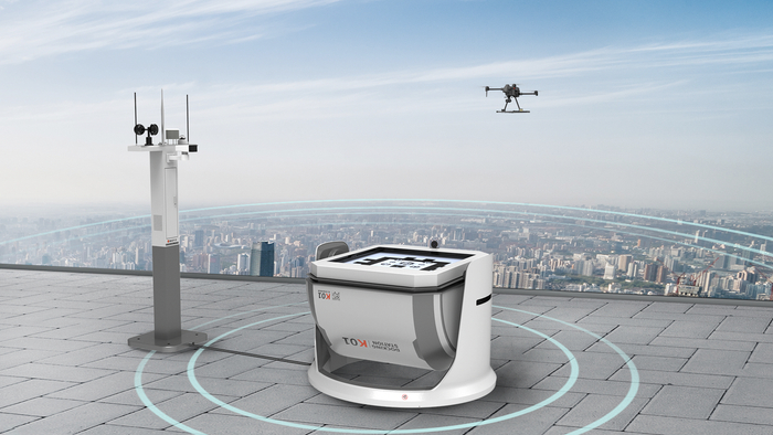 　　图丨普宙科技旗舰新品S400无人机及K01自动机库