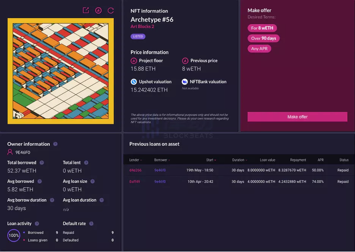 NFTfi 上的贷款请求