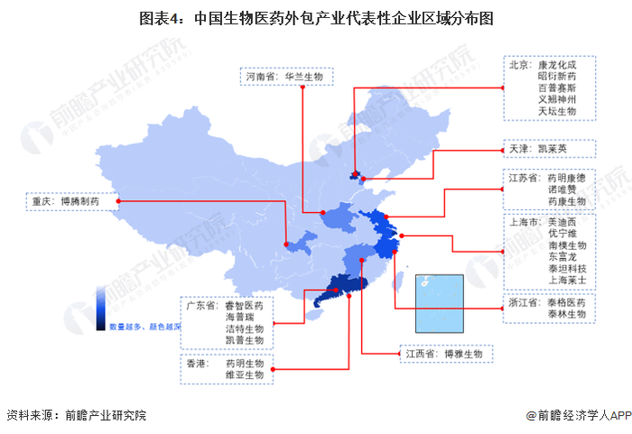 生物医药产业园区分布图：江苏及山东最多
