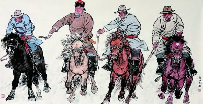     草原行旅（中国画）孙志钧