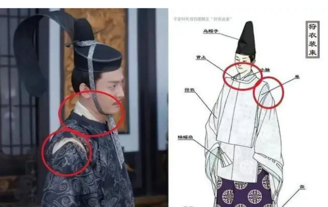 网友制作的《我叫刘金凤》配角造型与日本狩衣对比图