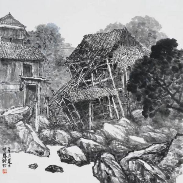 　　曾丽诗《广西石头村写生》