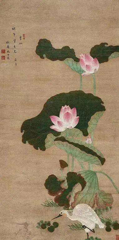 清 李鱓 鸳鸯莲子图