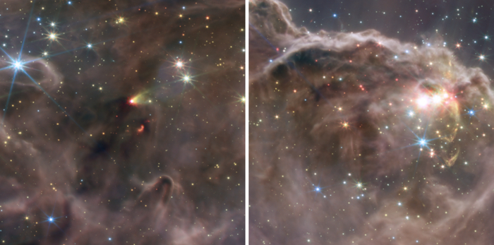 中红外相机拍摄的船底座星云 | NASA/ESA/CSA/STScI