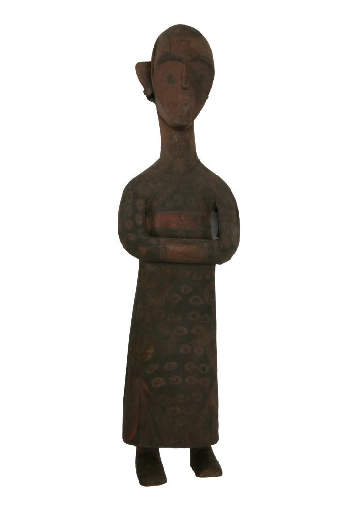 图一 荆州刘家湾99号墓出土彩绘木俑