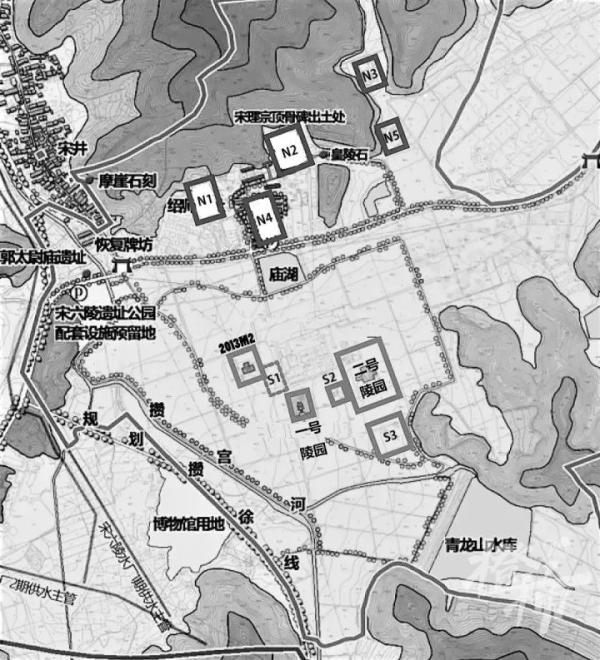 宋六陵考古地形图