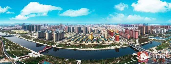 息县龙湖公园鸟瞰图 尹波 摄