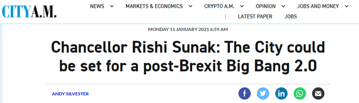 苏纳克在接受媒体采访时，谈到Bigbang2.0 媒体报道截图