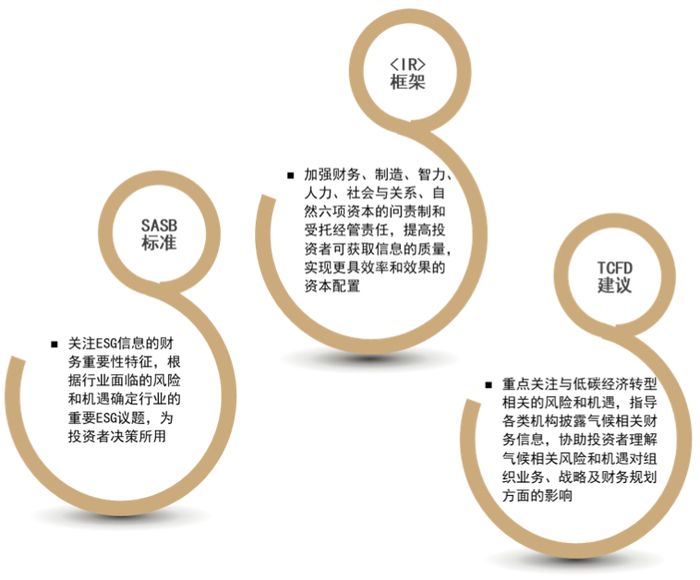 资料来源：SASB，IIRC，TCFD，中金公司研究部