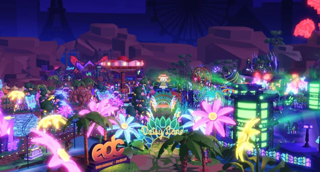 Electric Daisy Carnival 是 Roblox 中的第一个音乐节，举办于 2021 年 10 月