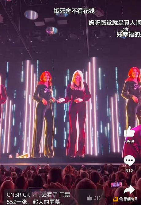 瑞典乐队ABBA的Voyage演唱会 图片来源：视频截图