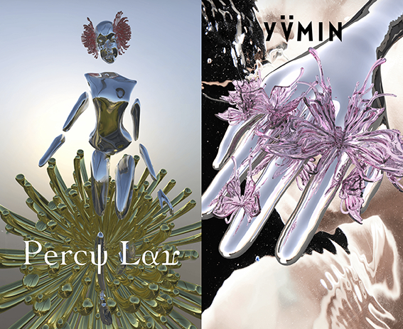 Percy Lau 和 Yvmin 已经入驻了字节跳动旗下时尚创意平台沸寂。图片来源：沸寂 ， @Percy Lau @yvmin