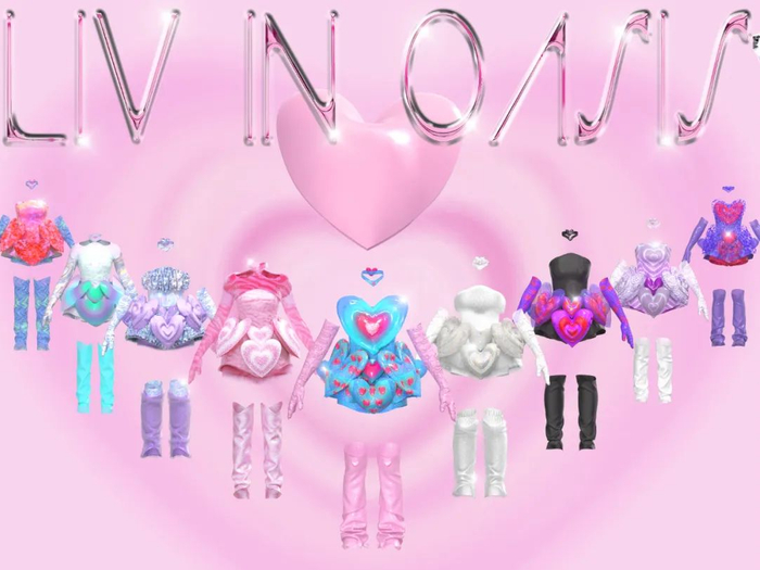 虚拟时装品牌 Liv in Oasis 作品。图片来源：小红书 @LIV