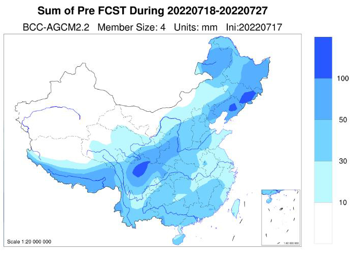 资料来源：中国气象局国家气候中心，中金研究院   说明：图中数据为累计降水量预测