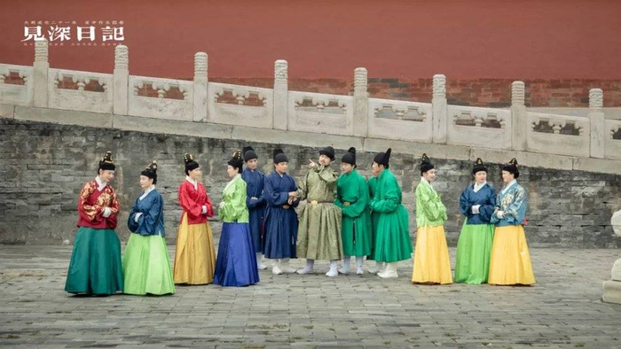 《明宪宗元宵行乐图》复原照。图片由笔者提供，摄影/王先森