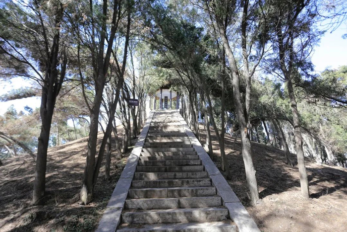 ▲秦赵会盟台。现存的会盟台是1985年渑池县人民政府在原存遗迹的基础上重新修建的。