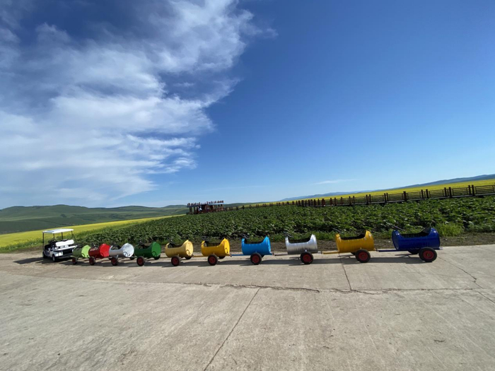 观光台附近供游客游玩的小火车 央视网记者 于晓丹 摄