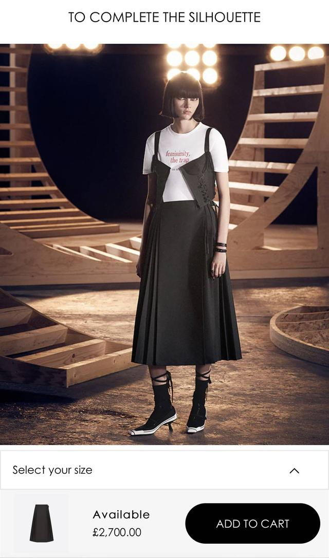 迪奥官网上对这条半身裙的图片展示（图片来源：网络截图）