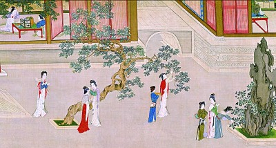     汉宫春晓图（局部） 【明】仇英绘 资料图片