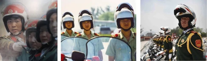 ▲ 不同时期的摩托车防护盔