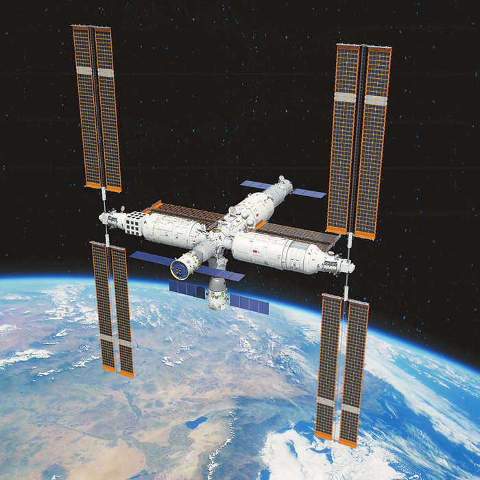 　中国空间站三舱“T”字基本构型示意图（航天科技集团五院）