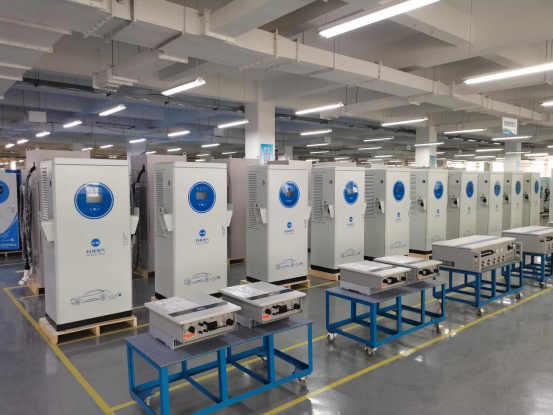 充电桩生产车间一角（图片来源：财联社记者拍摄）