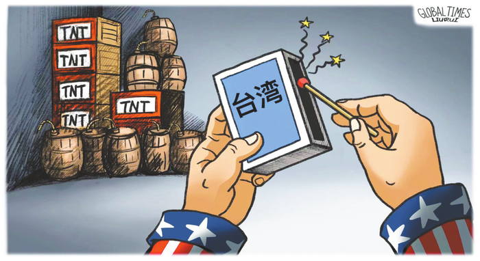 佩洛西若窜访台湾无异于点燃火药桶，将破坏亚洲和平。 刘蕊 绘