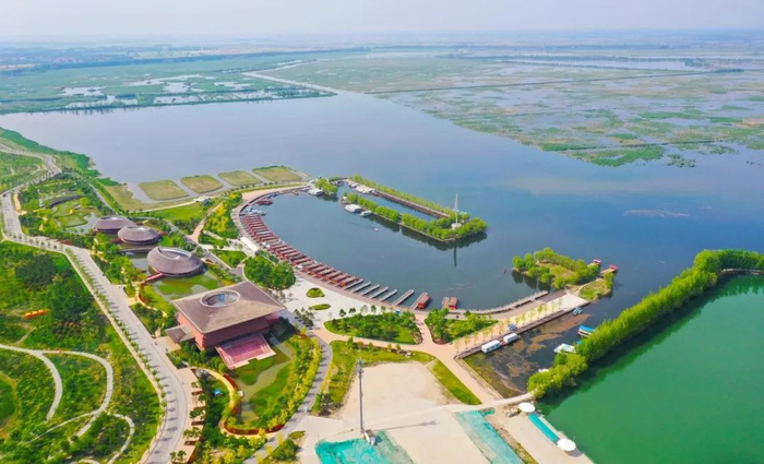2022年5月18日，拍摄的雄安新区白洋淀旅游码头。